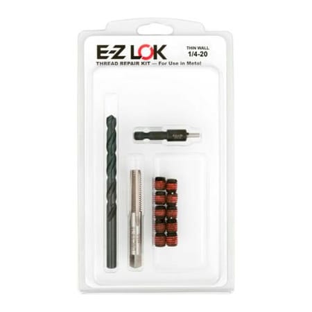 E-Z Lok Thread Repair Kit, Self Locking Thread Inserts, 1/4"-20-3/8"-16, Steel EZ-310-4